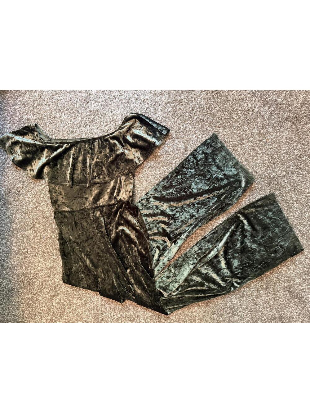 Karlie Velour On/Off Shoulder Jumpsuit Medium